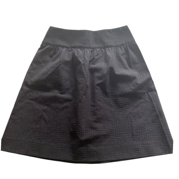 Theory Wool Blend Black Blue Striped A-Line Skirt with Pockets 2 - Picture 7 of 9